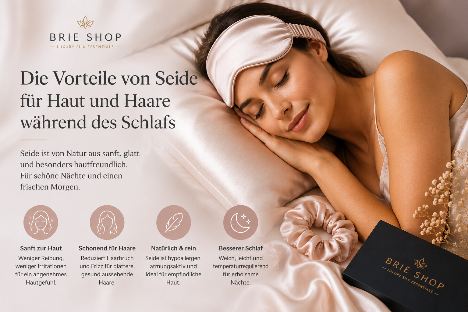 Die Vorteile von Seide für Haut und Haare während des Schlafs