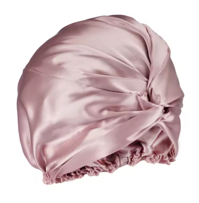 Beige Schlaf-Turban - Nacht-Seidenhaube