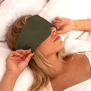 Wide silk sleep mask for restful sleep olive
