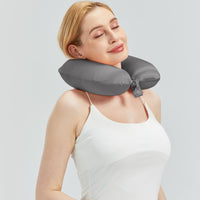 Seide Nackenkissen Reisekissen aus-grey