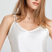 Elegantes Seidentanktop - Weiss