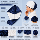 Luxus Haar-Turban aus Maulbeerseide & Bambus – Wendbares 2-in-1 Design
