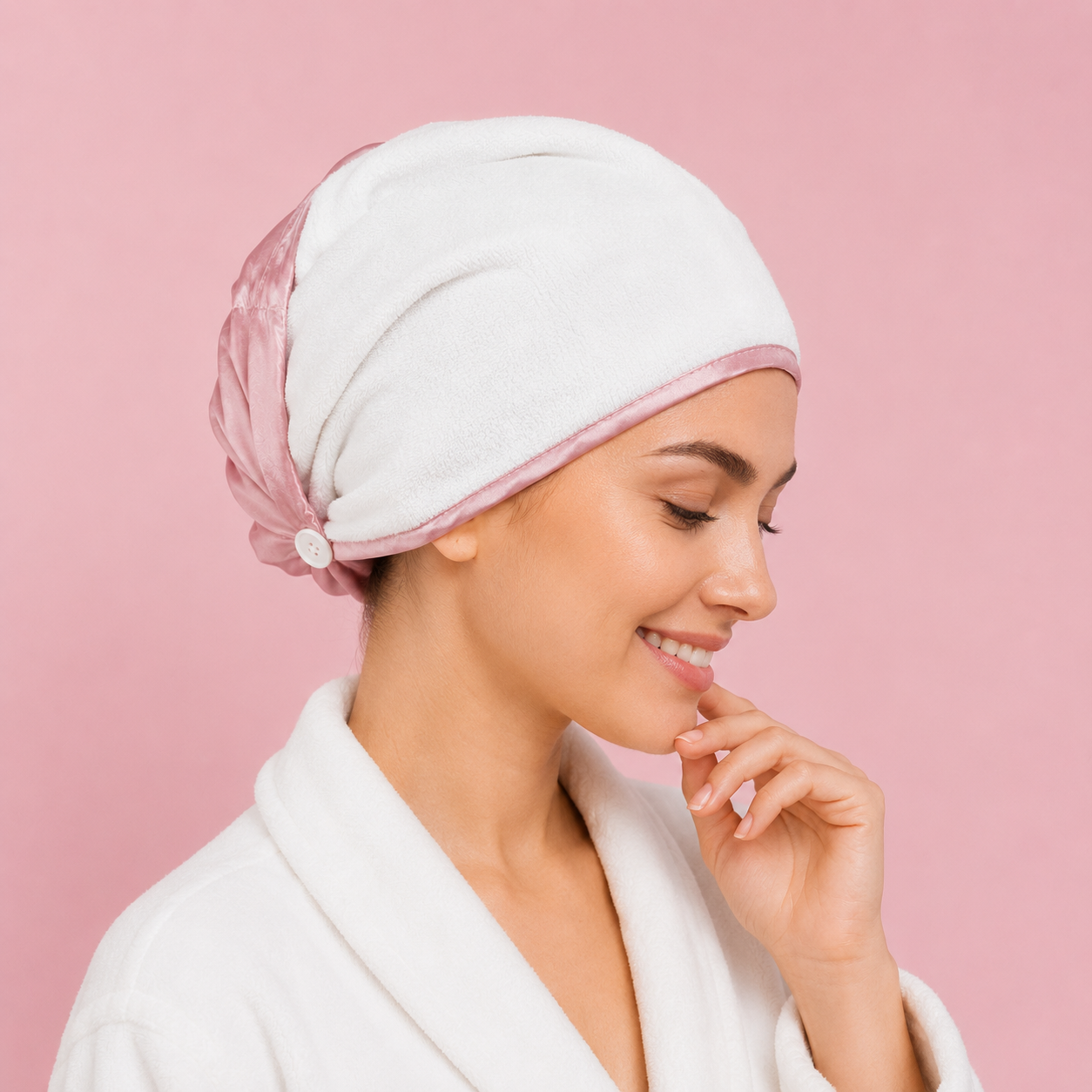 Luxus Haar-Turban aus Maulbeerseide & Bambus – Wendbares 2-in-1 Design