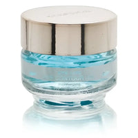 Augen Kontur Gel in Glas mit silberner Deckel, blaue Augenpflege