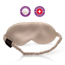 Beige Schlaf-Seidenmaske aus Seidenglanz für einen erholsamen Schlaf