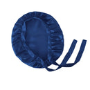 Blaue Seidenhaube mit Bändern, Satin-Haarbonnet für Schutz und Komfort