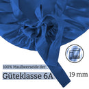 Royalblaue Seidenhaube mit Bändern, elegant und luxuriös für eine schonende Haarpflege