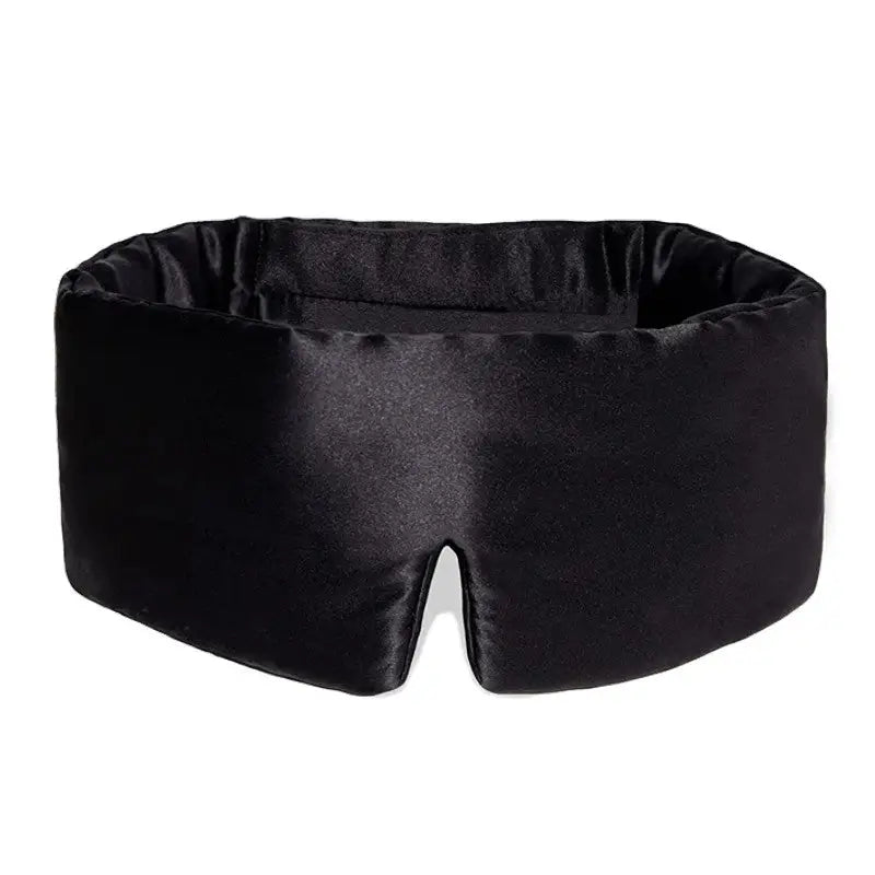 Schwarze Satin-Schlafmaske Breite Schlaf-Seidenmaske für ultimativen Komfort