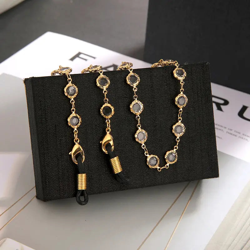 Collier chaîne de lunettes et extension de sangle de lunettes pour lunettes de couleur dorée