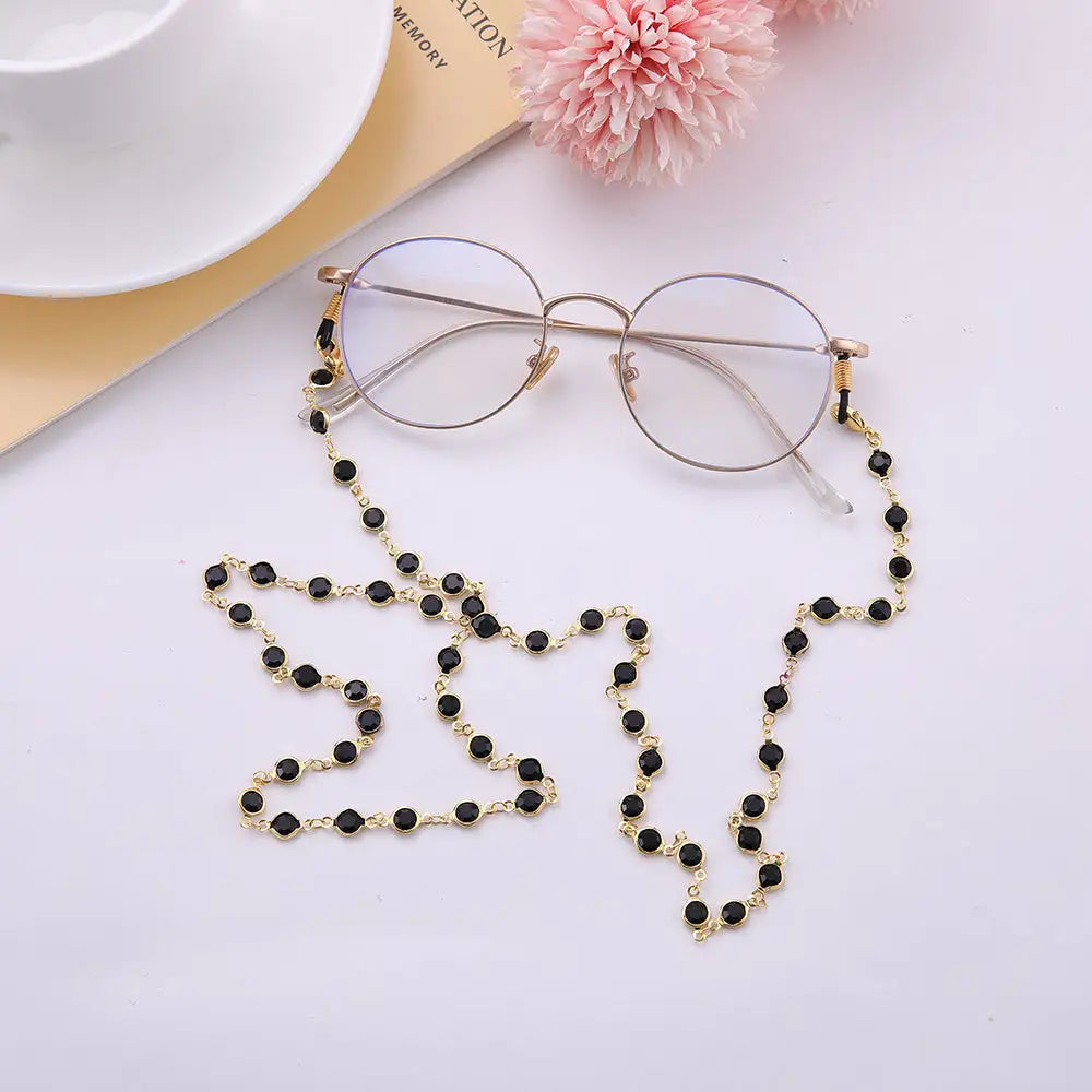 Collier chaîne de lunettes et rallonge de sangle de lunettes pour lunettes noir or