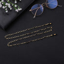 Goldene Kettenbrillenhalter mit schwarzen Perlen für Brille und Halskette