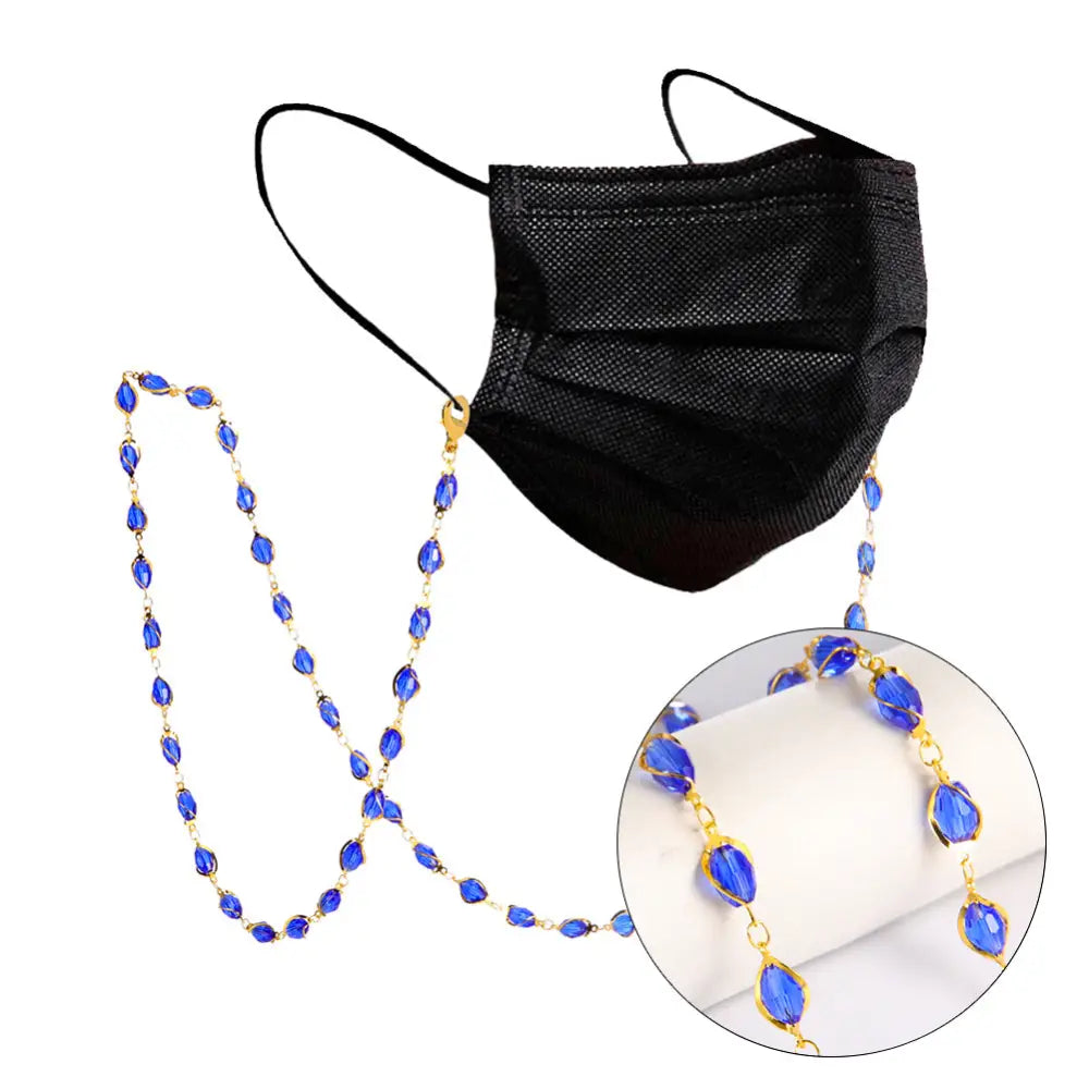 Collier chaîne de lunettes pour lunettes bleu or