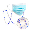 Blaue Perlen-Brillenkette mit Gesichtsmaskenhalter für stilvollen Schutz