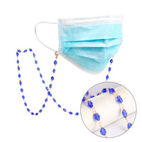 Blaue Perlen-Brillenkette mit Gesichtsmaskenhalter für stilvollen Schutz