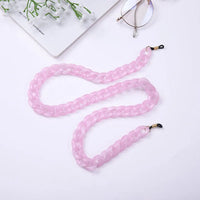 Hell rosa Brillenkette aus Acryl für Brille, modisches Accessoire