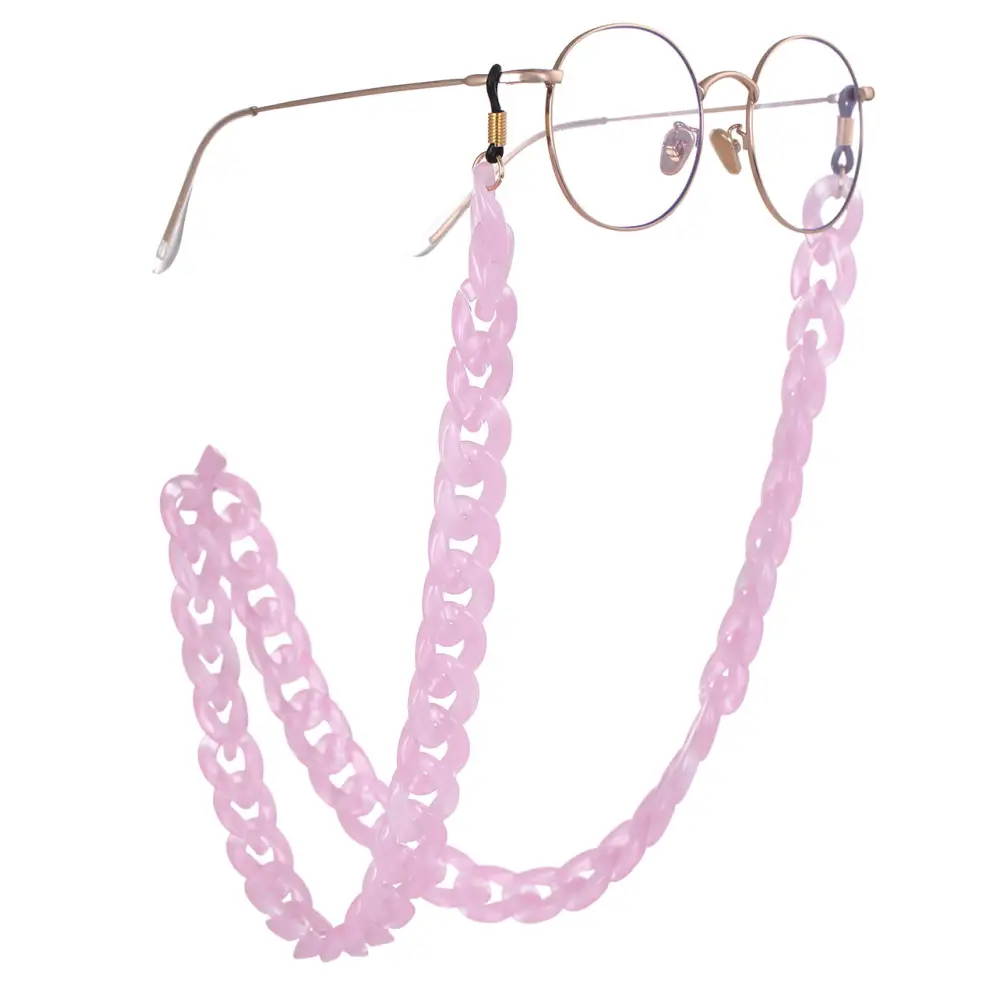 Collier chaîne pour lunettes rose clair