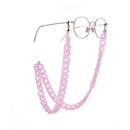 Runde Brillengestelle mit hellrosa Brillenkette Halskette für Brille