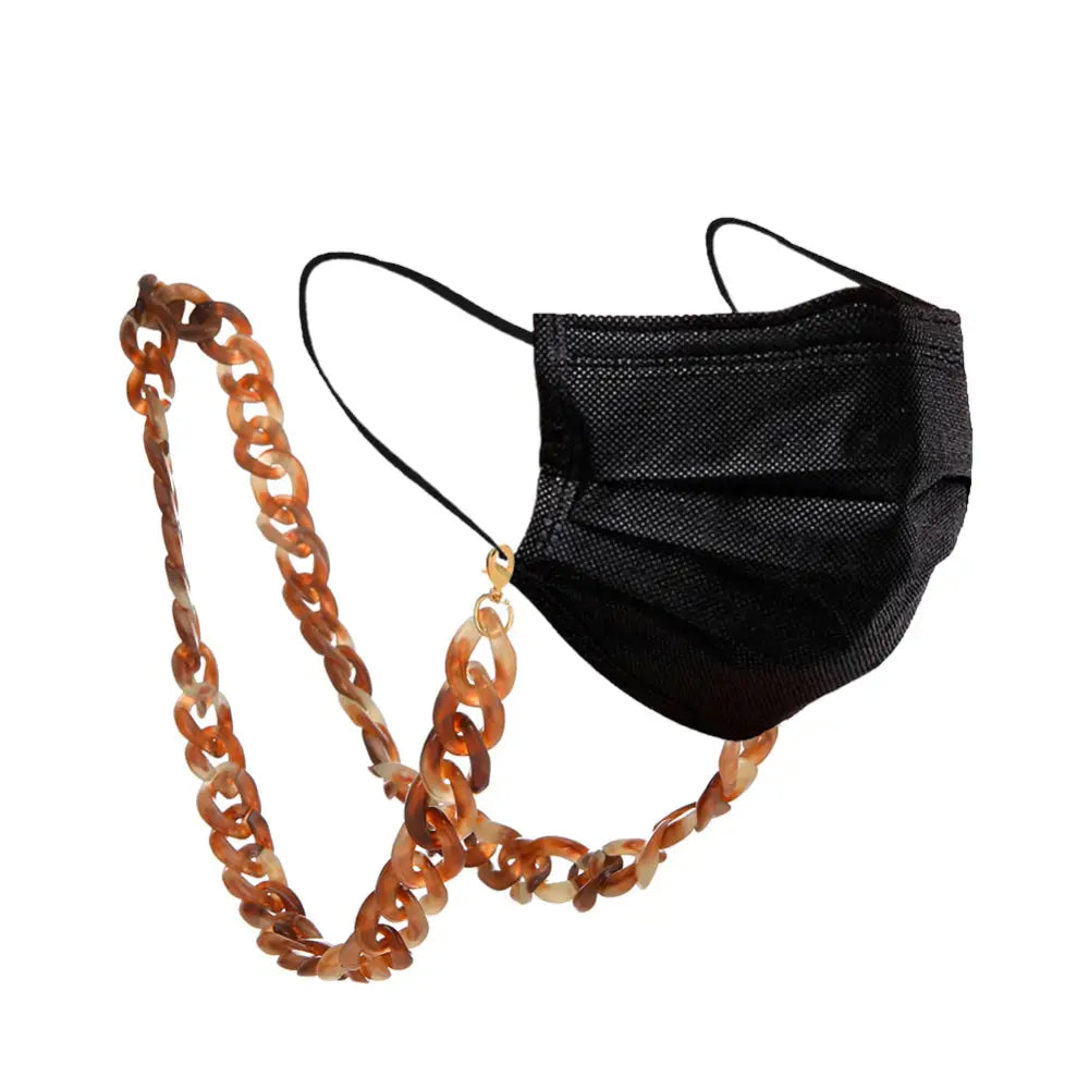 Collier chaîne pour lunettes ambre clair