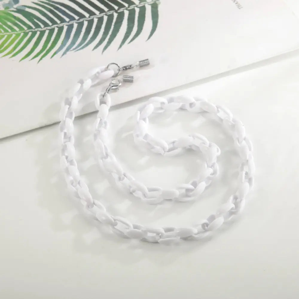 Weiße Kunststoff Brillenkette Halskette für Brille brillenketten Accessoire stylish