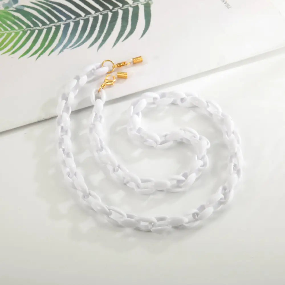 Weiße Brillenkette Halskette für Brille als Gläserhalter und Accessoire