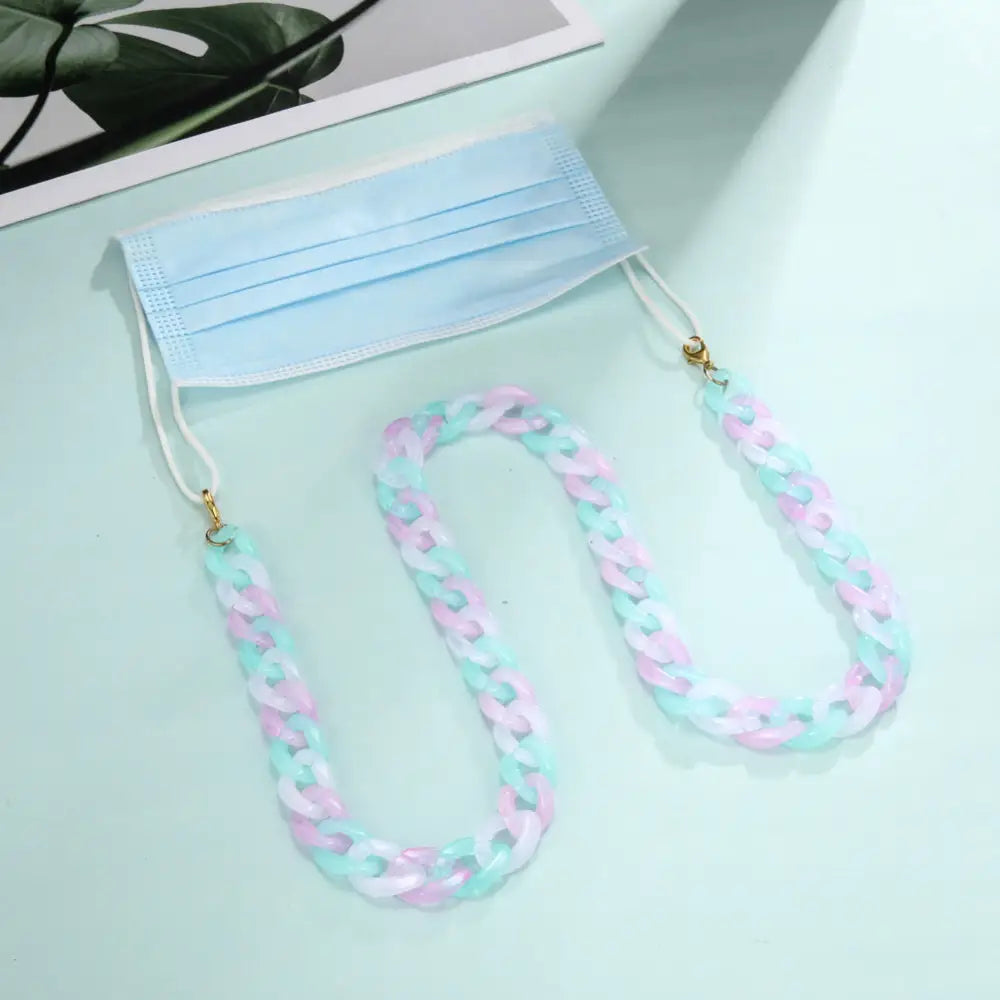 Pastellfarbener Brillenkette und Maskenhalter Halskette für Brille
