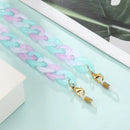 Pastellfarbene Acrylbrillenkette mit goldfarbenen Verschlüssen für Brille