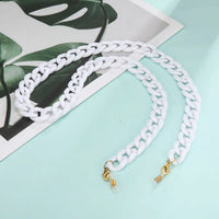 Weiße Plastikbrillenkette für Brillen Halskette, modischer Schutz und Stil