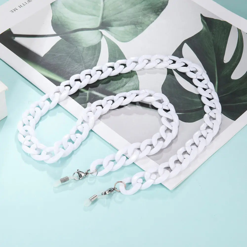 Collier chaîne pour lunettes lumière blanche