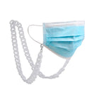 Blaue OP-Maske mit weißer Kette für Brille, perfekt für Brillenkette Halskette
