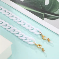 Weiße Acryl Brillenkette Halskette für Brille brillante Licht Optischer Zubehör