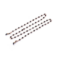 Eyeglass chain mit schwarzen Perlen, Brillenkette Halskette für Brillen Schwarz Rose