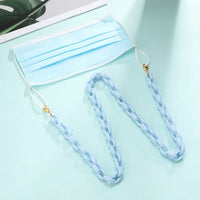 Hellblaue Gesichtsmaske mit passender Kette, Produkt Brillenkette Halskette halter für Brillen