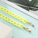 Neon gelbe Acryl Brillenkette Halskette halter für Sonnenbrille in sonnigem Gelb
