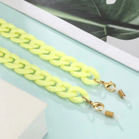 Neon gelbe Acryl Brillenkette Halskette halter für Sonnenbrille in sonnigem Gelb
