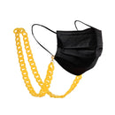 Schwarze Gesichtsmaske mit gelbem Kette für Brillenkette Halskette halter