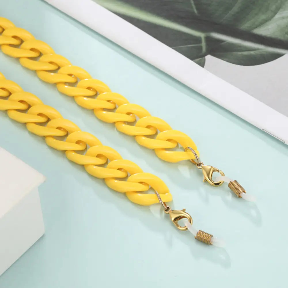 Gelbe Kunststoffkette für Brillen Halter, passend für Brillenkette Halskette Halter