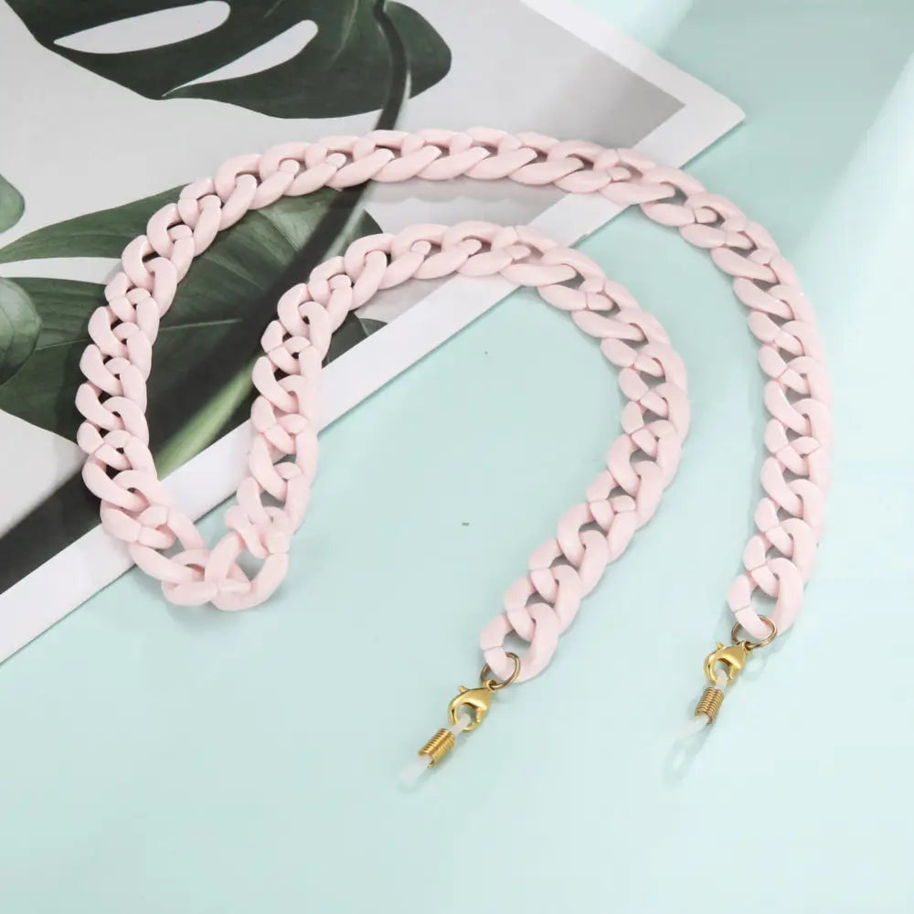 Brillenkette Halskette halter für Brillen hellrosa