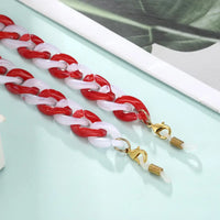Rote und weiße Kettenbrillenkette Halter für Brillen seltenes Design