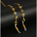 Goldene herzförmige Brillenkette Halskette für Brillen stylish und elegante Accessoire