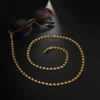 Goldene Herz-Glaserkette für Brillen mit Halter und eleganten Design