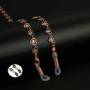 Rose Gold Herz-Brillenkette Halskette für Brillen, elegant und stilvoll