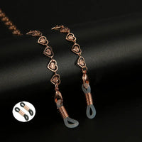 Rose Gold Herz-Brillenkette Halskette für Brillen, elegant und stilvoll