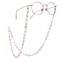 Runde Brillengläser mit Kette für Halskette Halter im Quadratform in Rosa