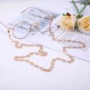 Goldrandbrillenkette mit dekorativer Kette für Quadratische Rose Brillen