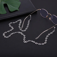 Rimless Sonnenbrille mit Silberkette und quadratischem Rahmen for modisches Accessoire