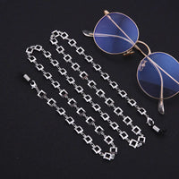 Silberne quadratische Brillenkette Halskette für Brillen, halter, modisches Accessoire