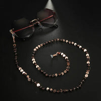 Rimless Sonnenbrille mit Beaded Chain Brillenkette Halskette halter für Brillen Rose