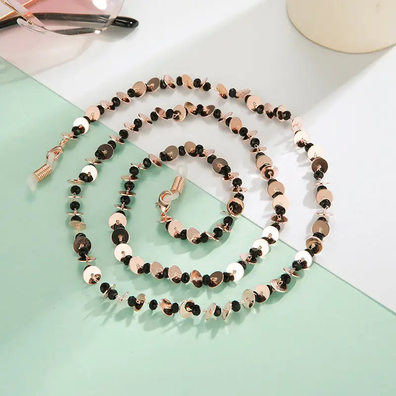 Beaded Brillenkette Halskette halter für Brillen Rose stylishly geschmückt