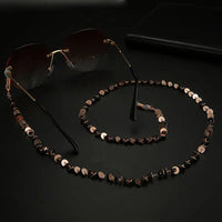 Rimless Sonnenbrille mit beaded Chain und Halter für Brillen Rose