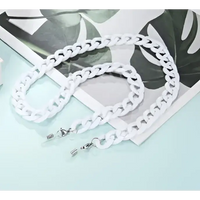 Weiße Plastikbrillenkette Halskette halter für Brillen Schneeweiß modisches Accessoire
